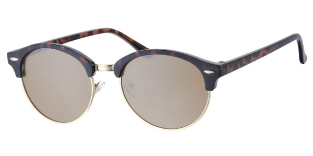 Bruine ronde clubmaster zonnebril - A30139